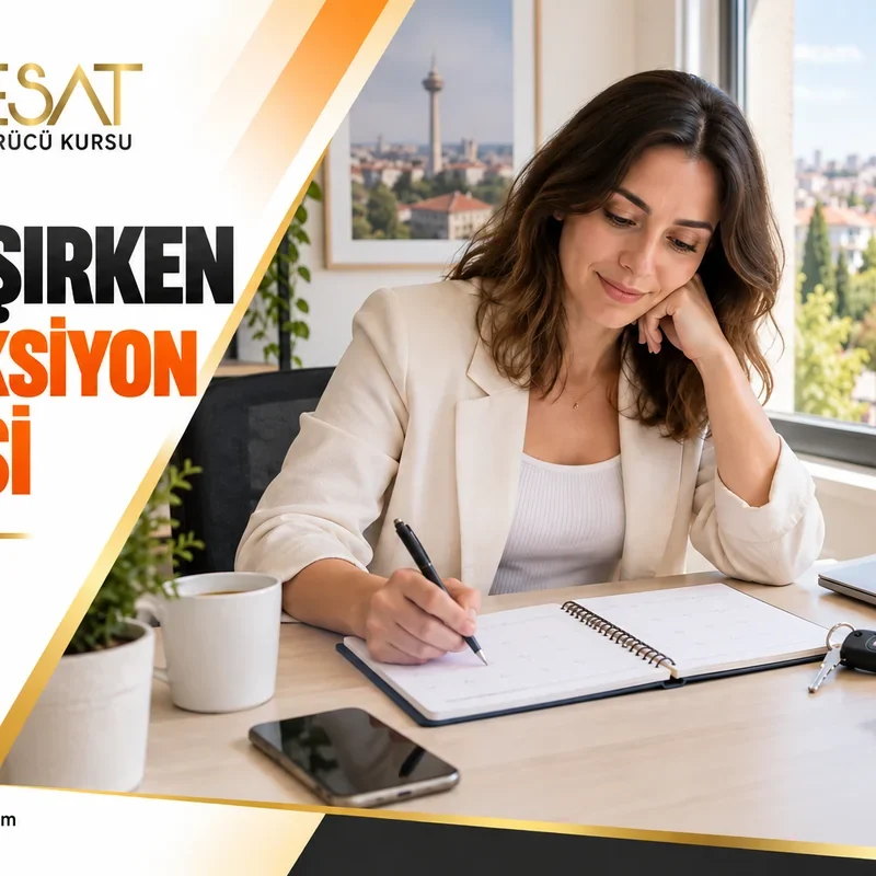 Çalışırken direksiyon dersi için haftalık takvim hazırlayan aday