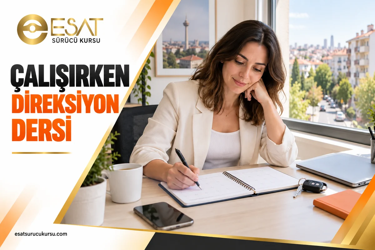 Çalışırken direksiyon dersi için haftalık takvim hazırlayan aday