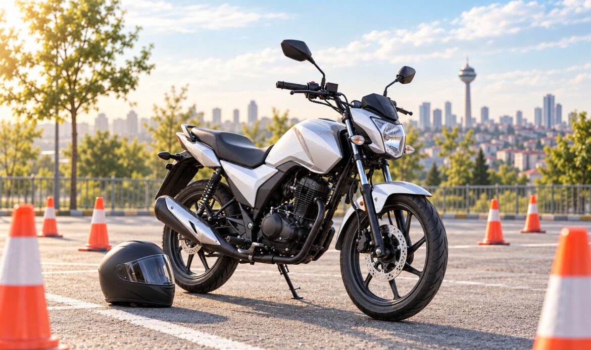 B ehliyetiyle 125 cc motosiklet eğitimini anlatan Ankara temalı temsili görsel