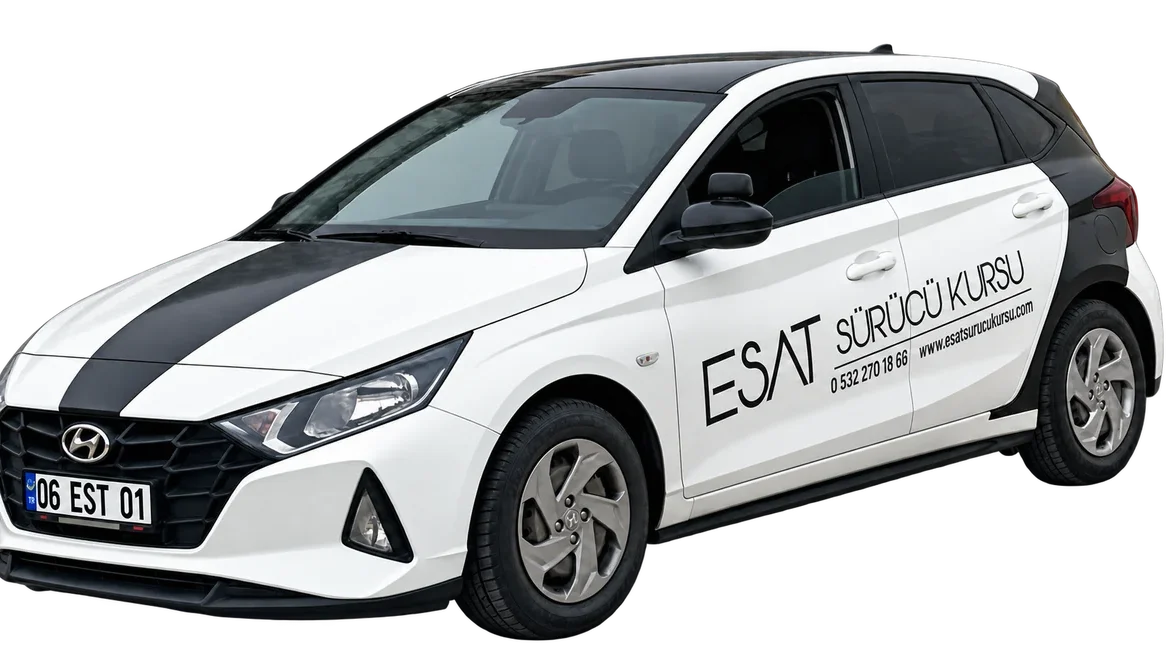 Esat Sürücü Kursu 2024 model beyaz manuel Hyundai i20 eğitim aracı, 06 EST 01