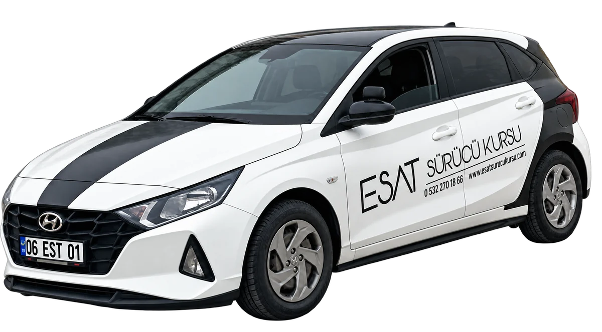 Esat Sürücü Kursu 2024 model beyaz manuel Hyundai i20 eğitim aracı, 06 EST 01