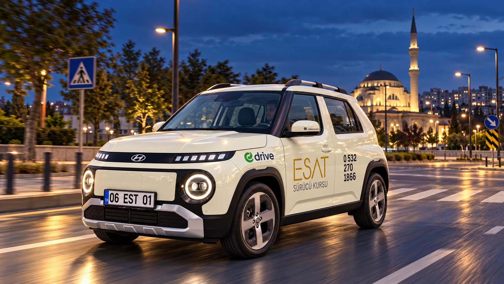 ESAT Hyundai INSTER ile güvenli sürüş eğitimi sahnesi