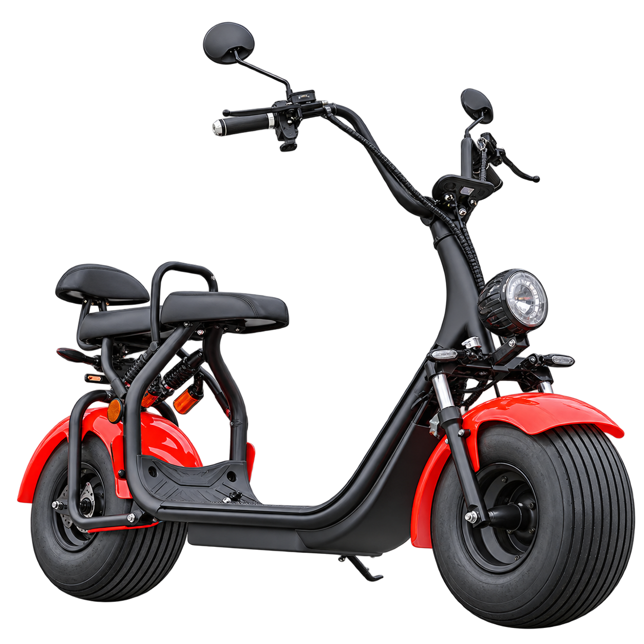 M sınıfı ehliyet eğitimi için kırmızı elektrikli moped