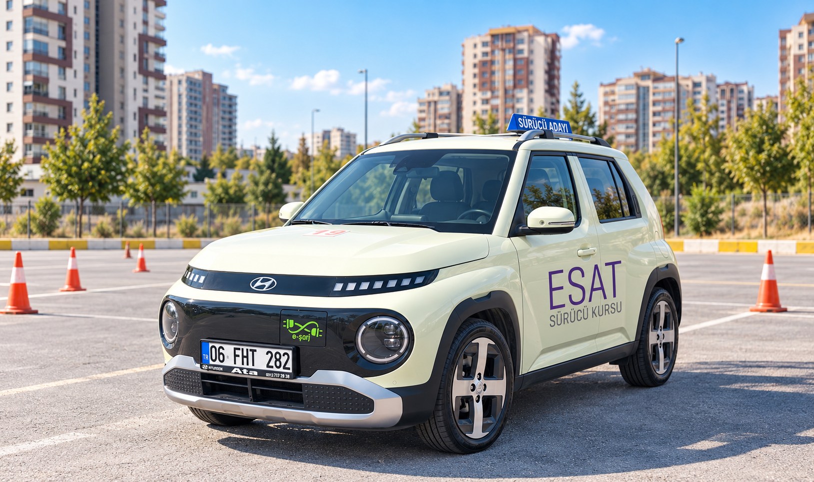 Esat Hyundai INSTER eğitim aracının arşivden düzenlenmiş parkur görünümü, temsili görsel